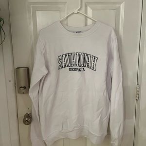 Oversized white crew neck
